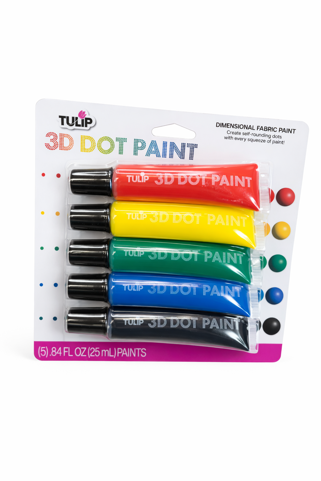 kit de Pintura de tela de punto 3D arcoiris 5 unidades